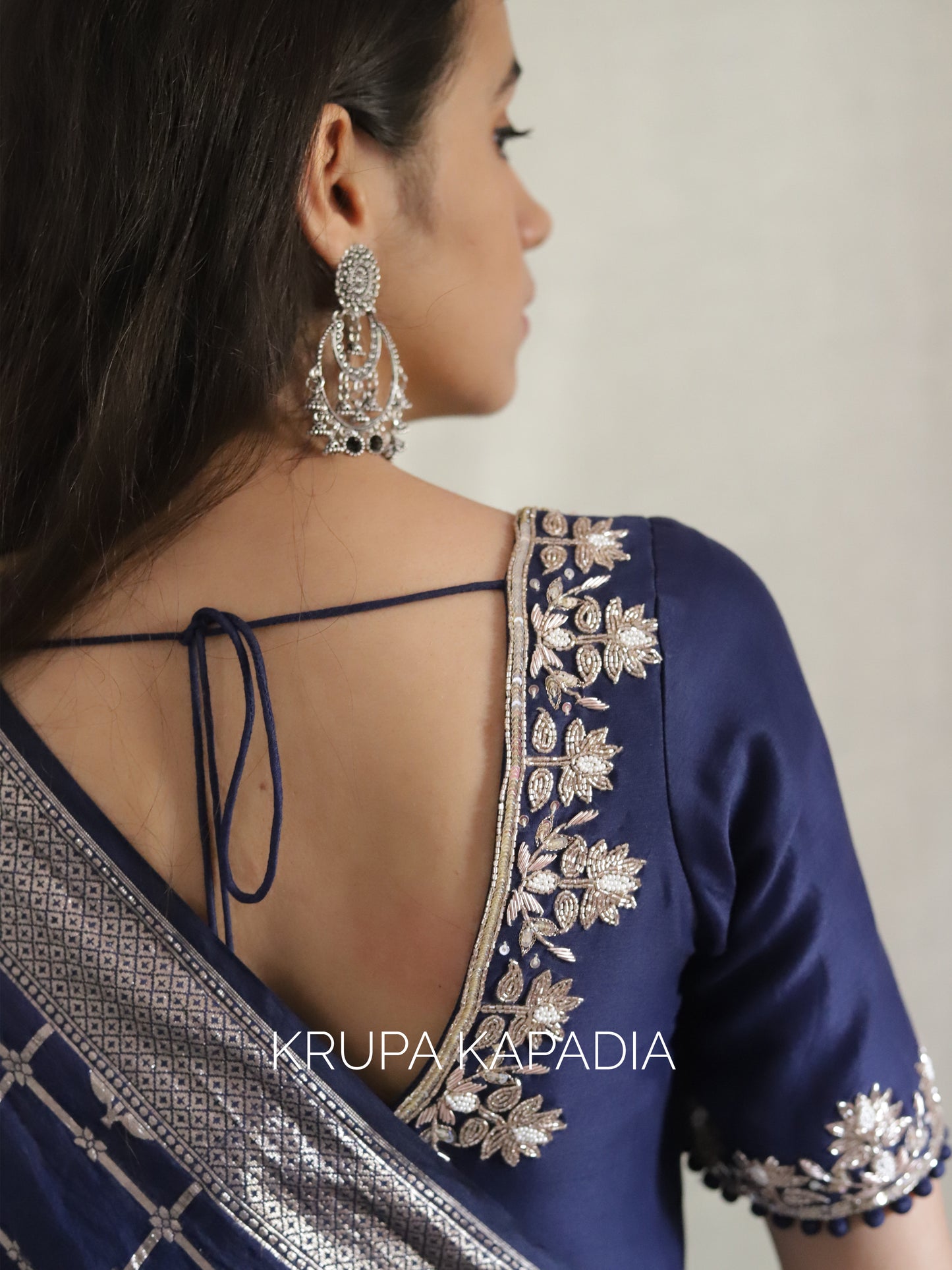 Royal blue lotus anarkali