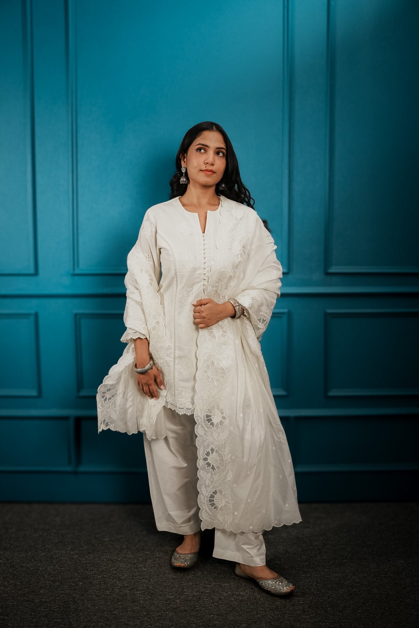 White kurta set