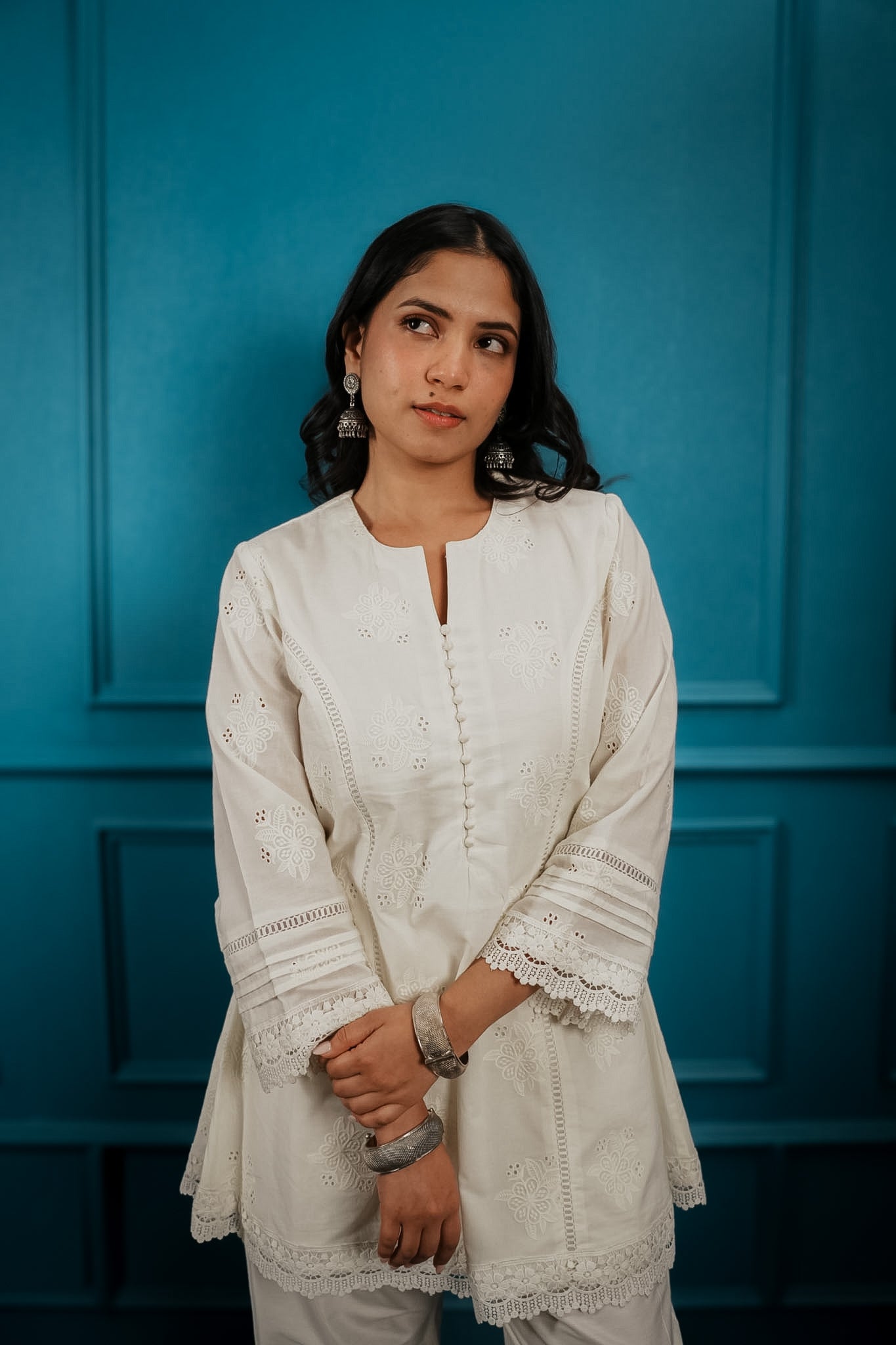 White kurta set