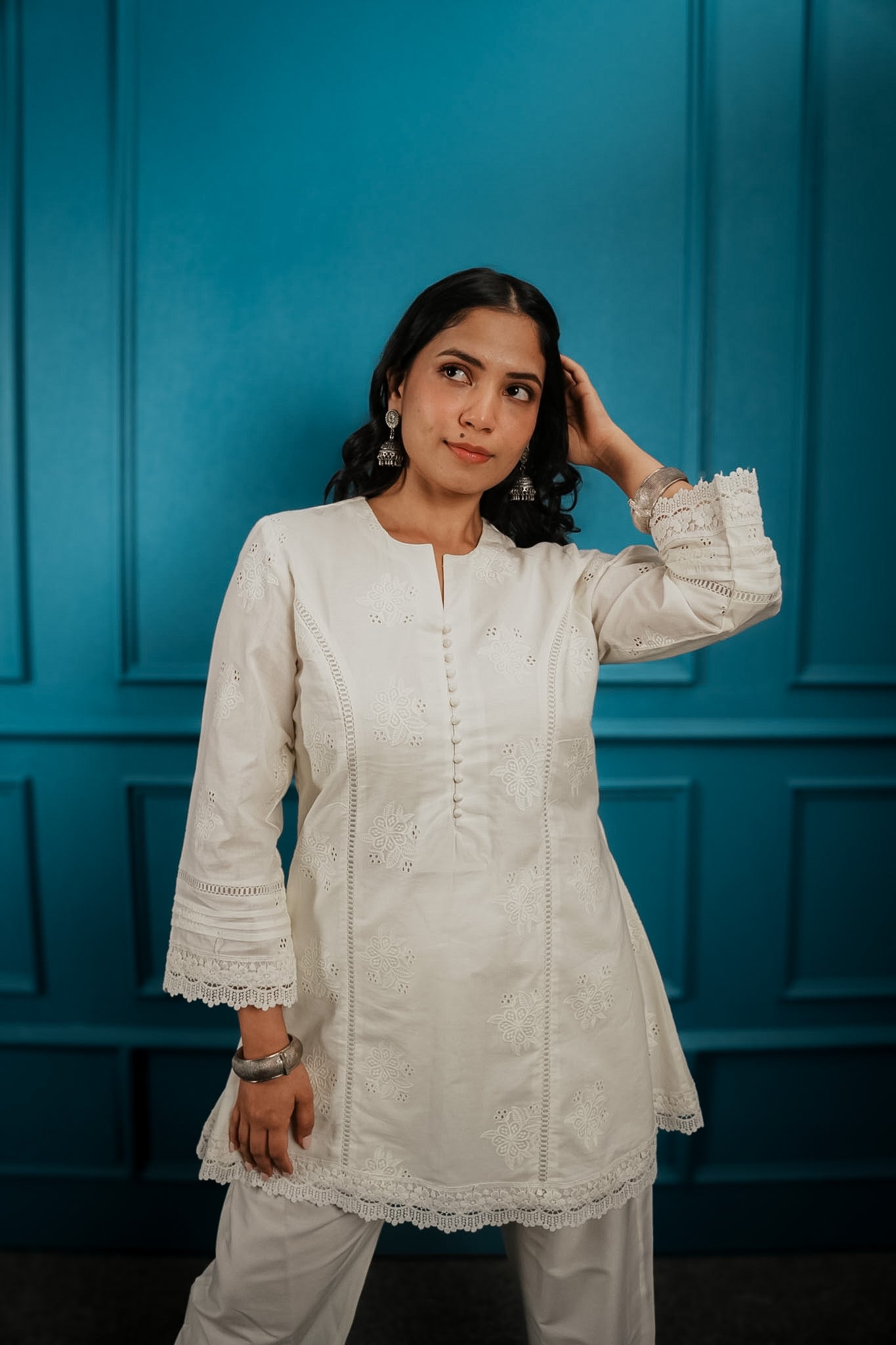 White kurta set