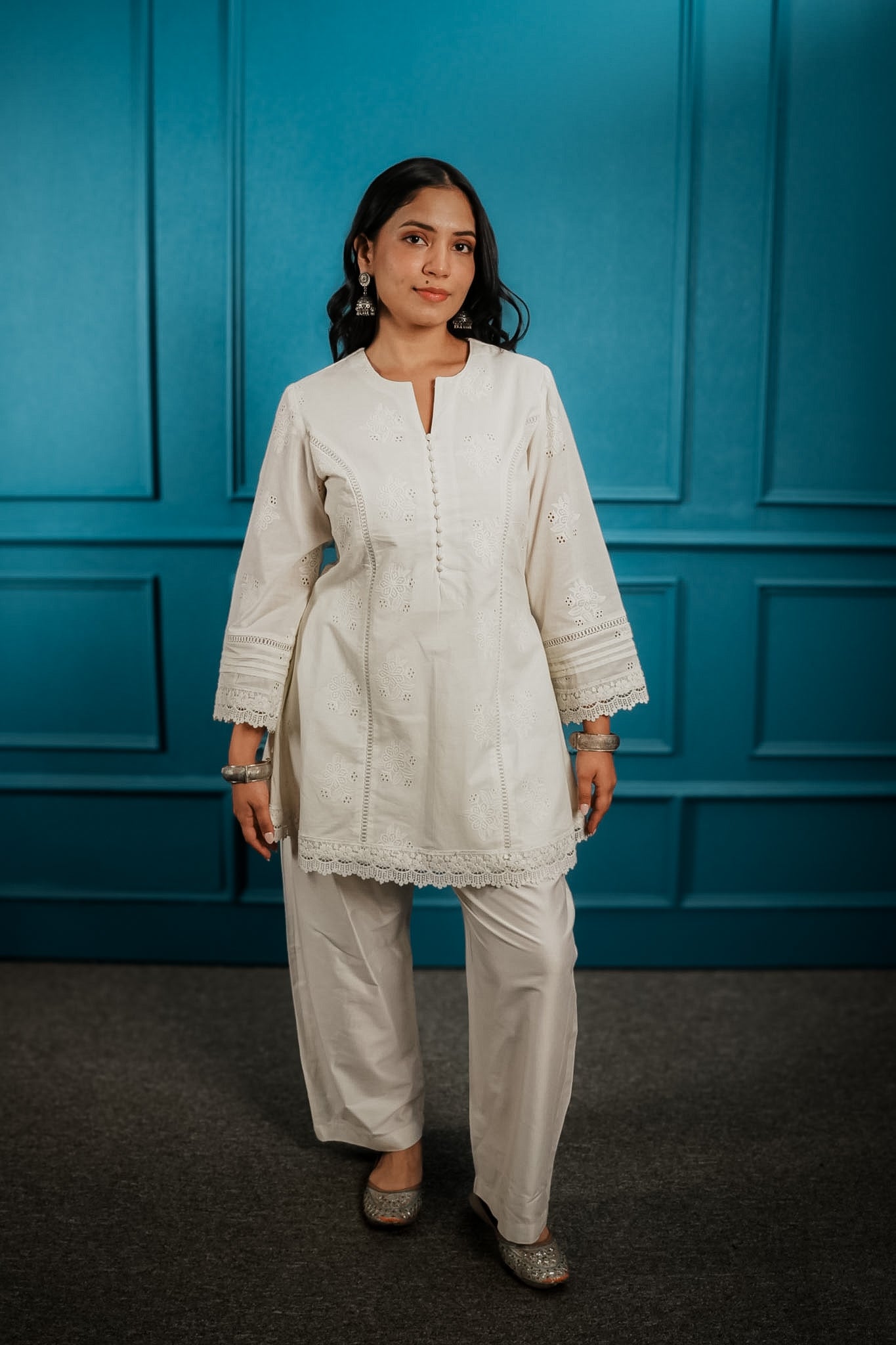 White kurta set